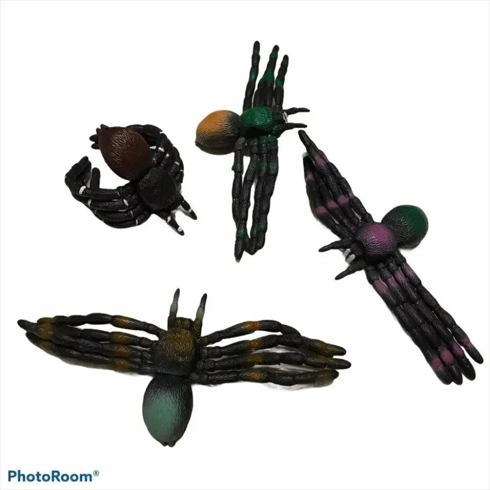 Black Spider Napkin Rings 1994 Bendable Halloween